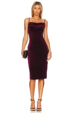 Bias Velvet Midi Slip Dress Port