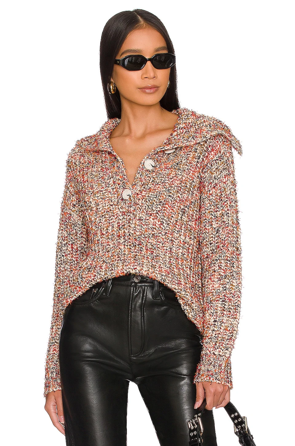 Half Button Pullover Sweater Cream