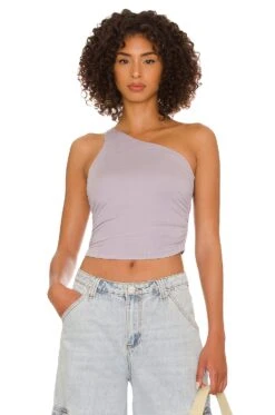 Adriana One Shoulder Top Lavender