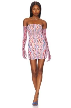 Danni Midi Dress & Gloves Multi Wave