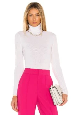 Alice + Olivia Ermelinda Turtleneck Soft White
