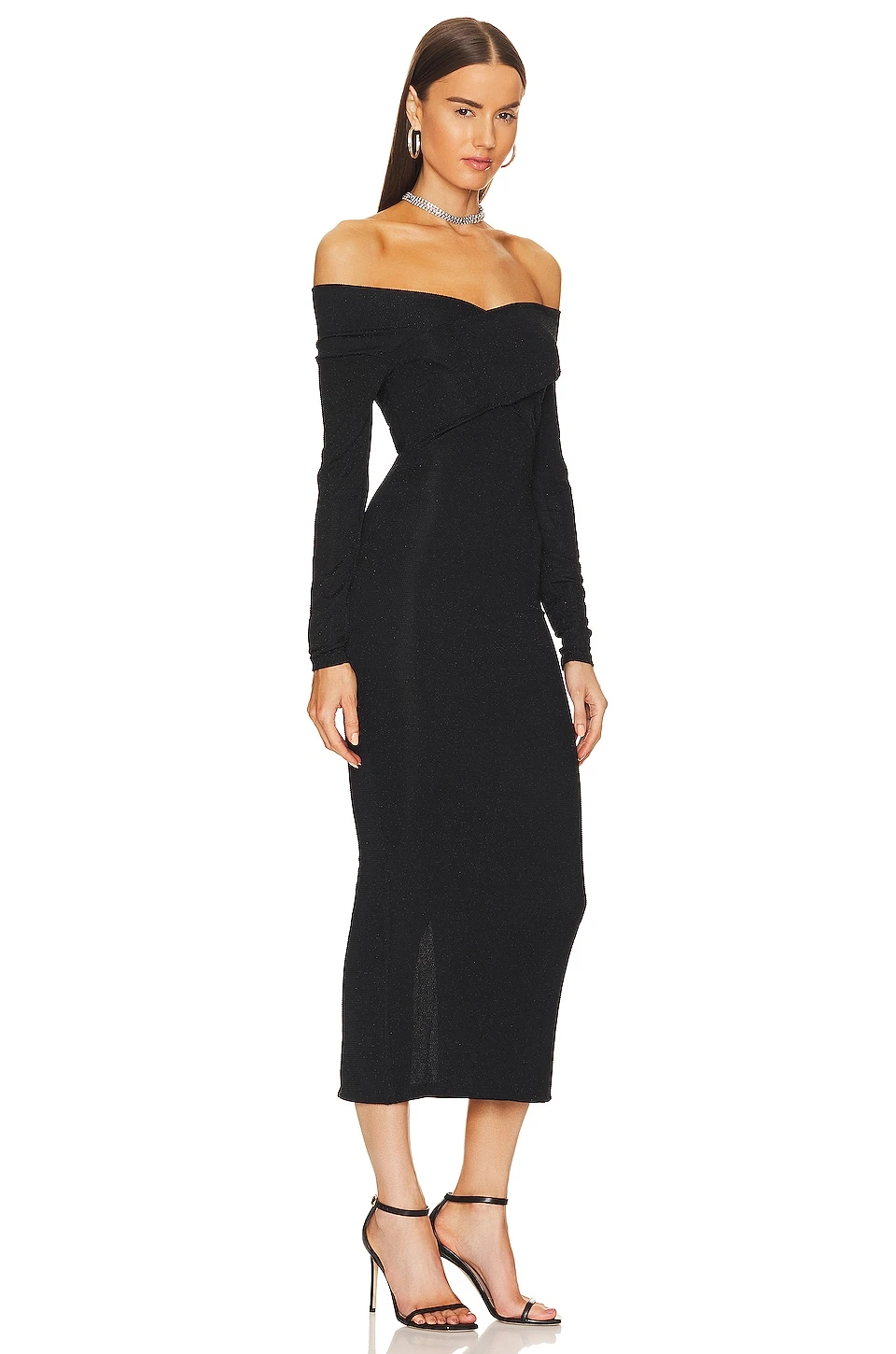 AllSaints Delta Shimmer Dress Black - Image 2