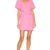 Short Sleeve Durand Mini Dress Shocking Pink
