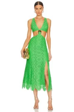 Yvonne Lace Midi Dress Lime