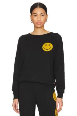 Smiley 2 Crew Sweatshirt Black