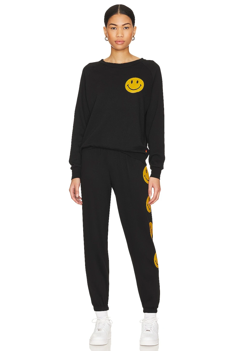 Smiley 2 Crew Sweatshirt Black - Image 4