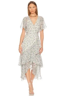 Adella Dress Green & Purple Floral