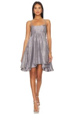 Rachel Mini Dress Embellished Smoke