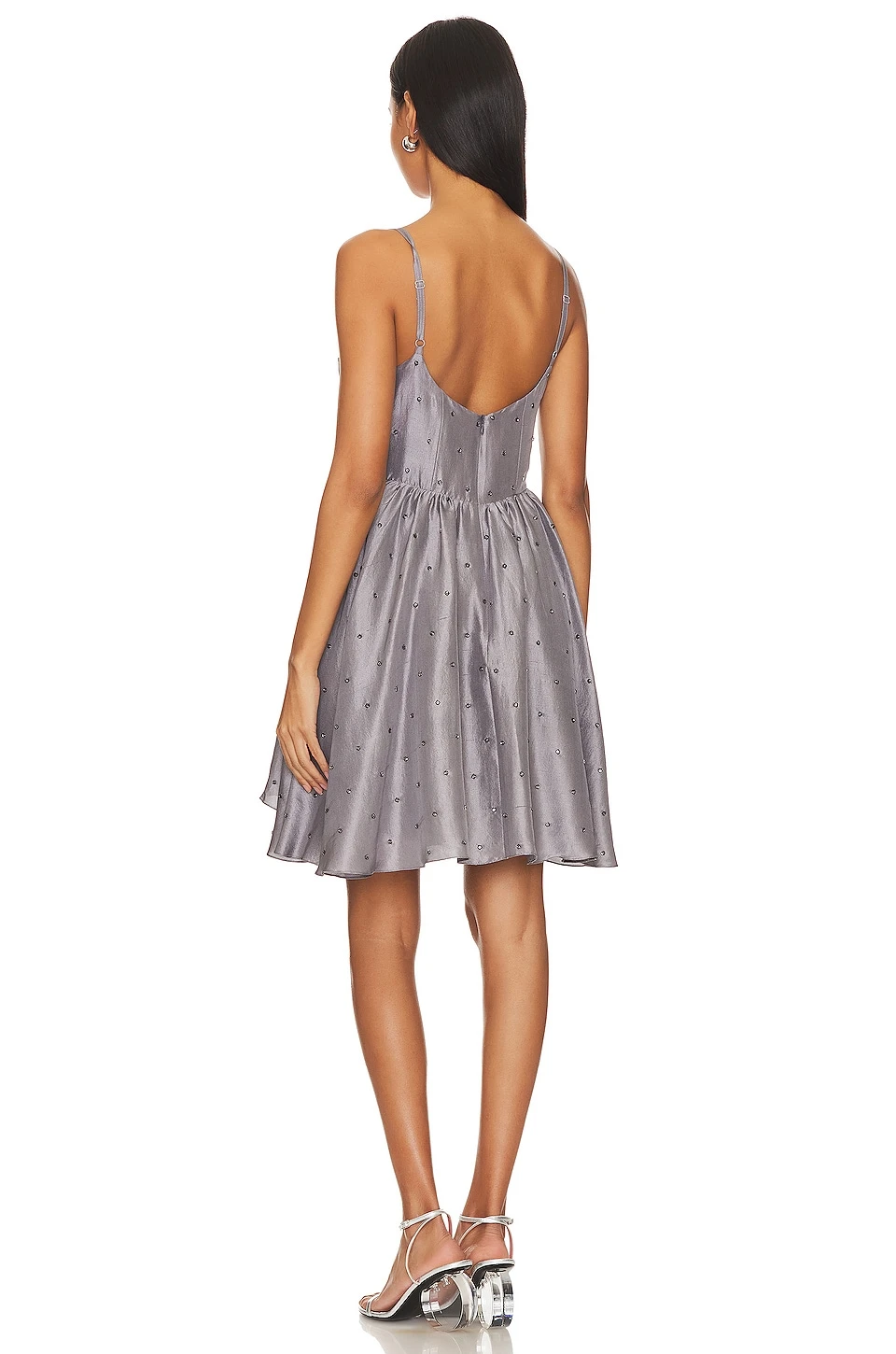 Rachel Mini Dress Embellished Smoke - Image 3