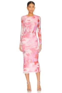 Bardot Lena Mesh Midi Dress Wildflower