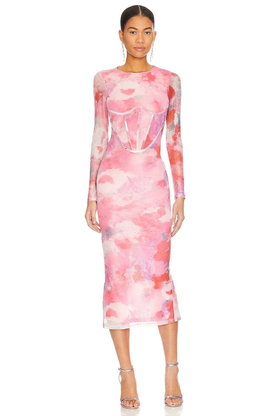 Bardot Lena Mesh Midi Dress Wildflower