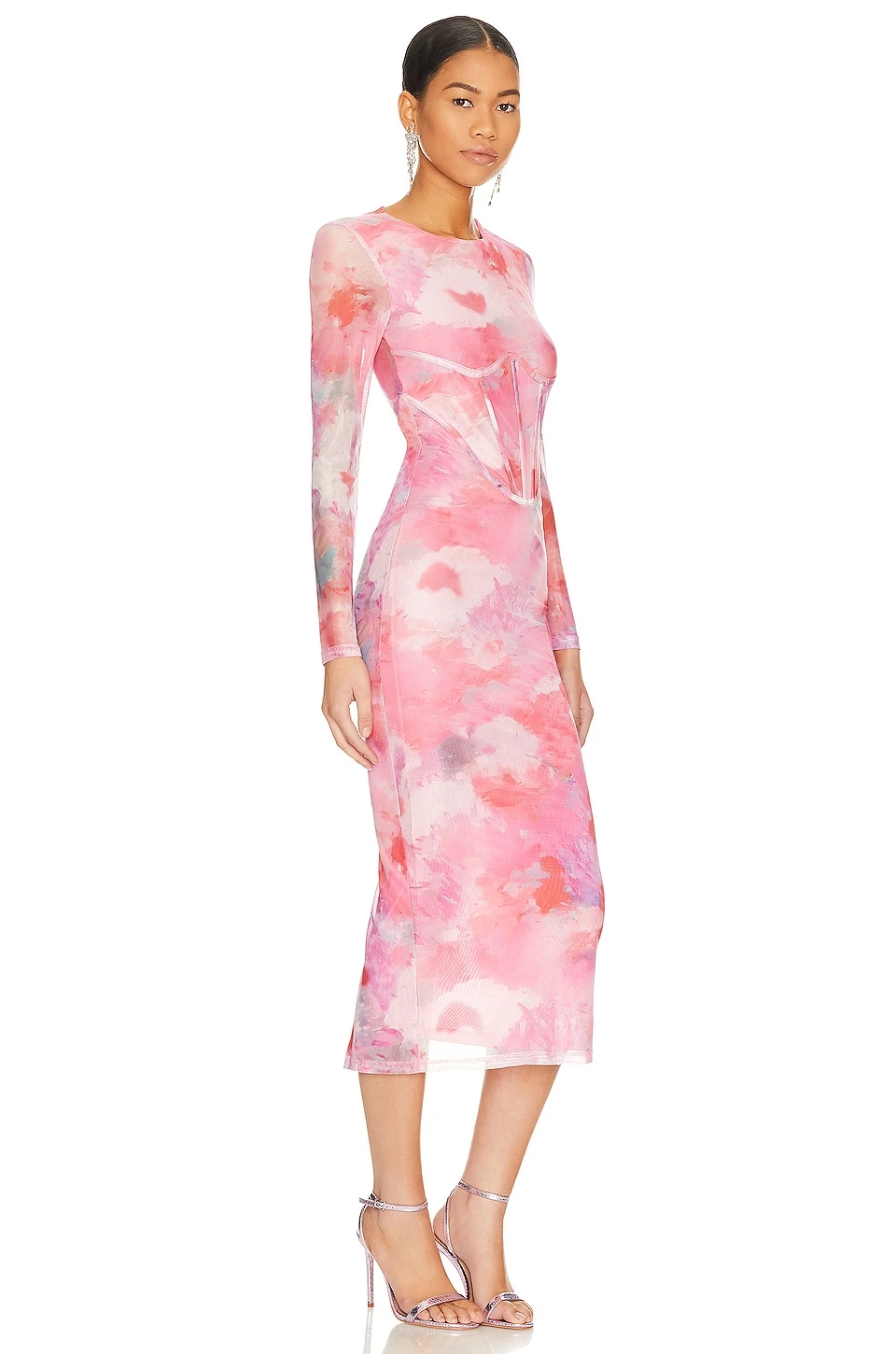 Bardot Lena Mesh Midi Dress Wildflower - Image 2