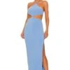 BEC + BRIDGE Iris Halter Midi Dress Malibu Blue