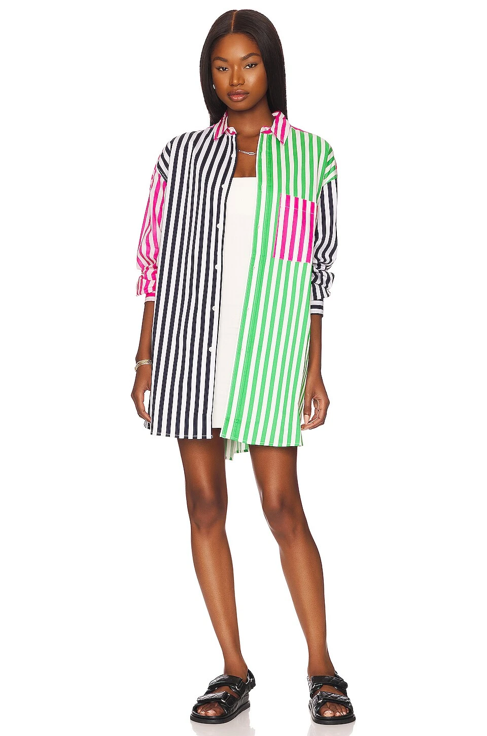 Benny Shirt Pink, Green, & Black