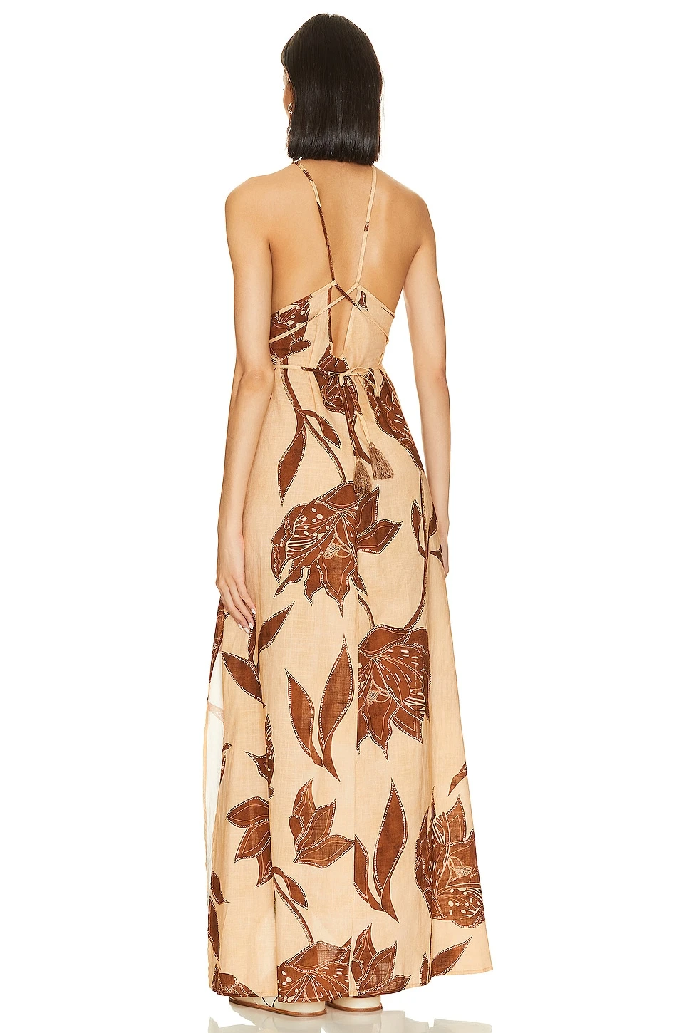 Sky Long Dress Coffee Flowers - Image 3