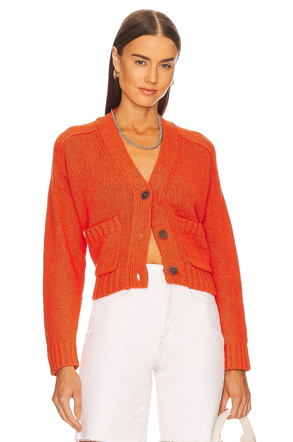 Cropped Cardigan Papaya