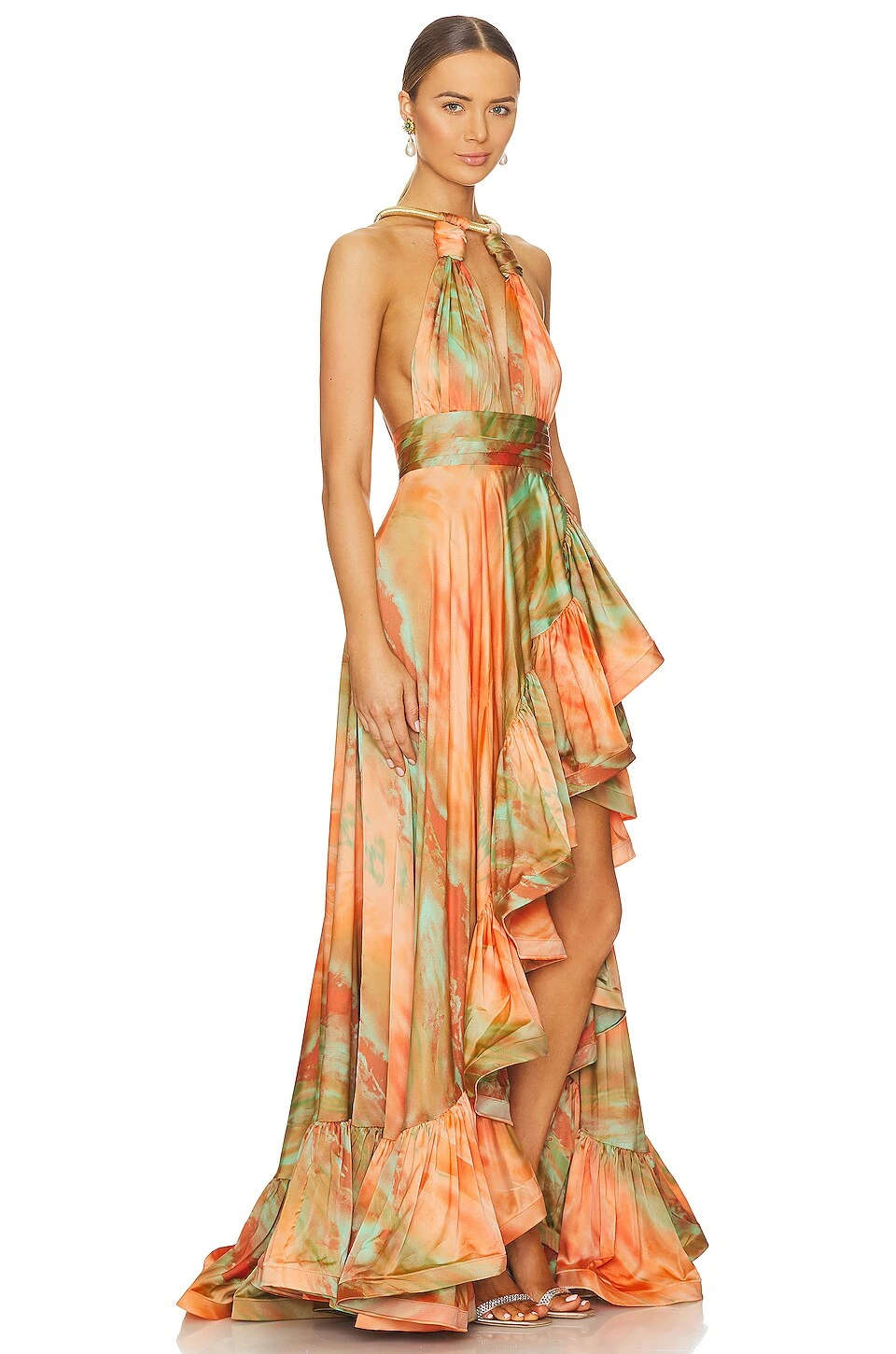Palma Gown Orange & Multicolor - Image 2