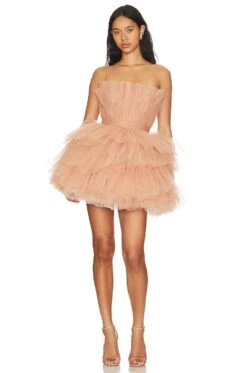 Anna Tiered Dress Nude