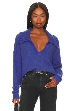 Yvonne Polo Sweater Blue Jay