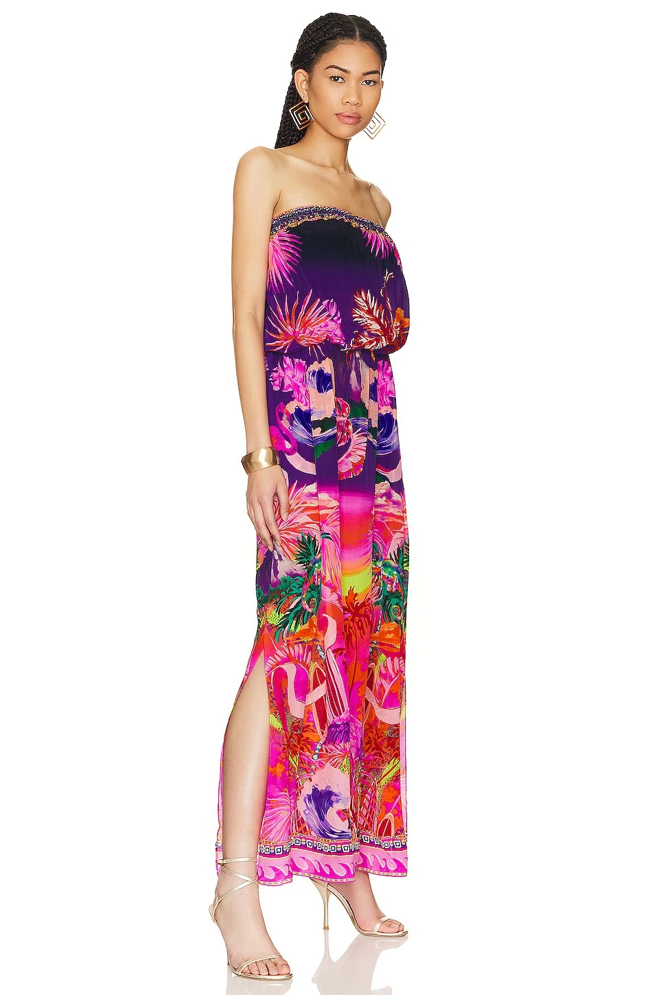 Camilla Strapless Blouson Maxi Dress Flight Of The Flamingo - Image 2
