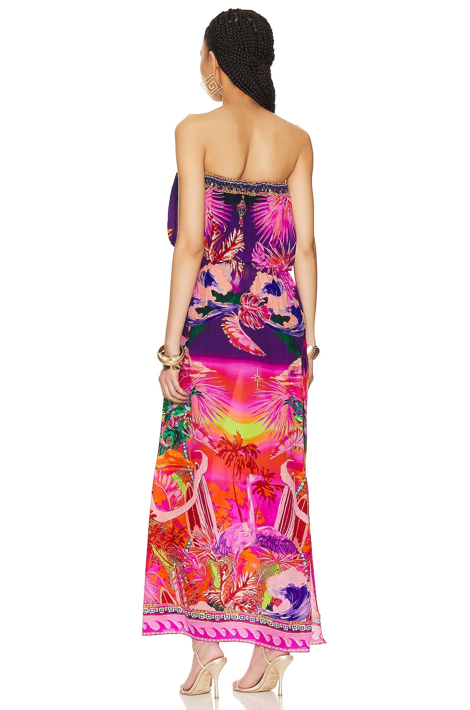 Camilla Strapless Blouson Maxi Dress Flight Of The Flamingo - Image 3