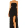 Cinq A Sept Solid Yuki Gown Black