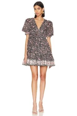 Lauren Mini Dress Fan Print