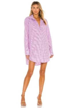 Camila Coelho Elliot Shirt Dress Pink Lilac