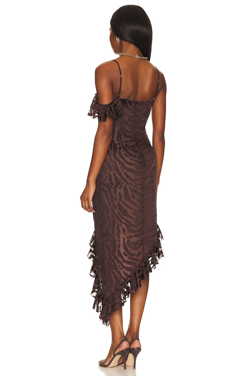 Camila Coelho Amy Midi Dress Brown Animal - Image 4