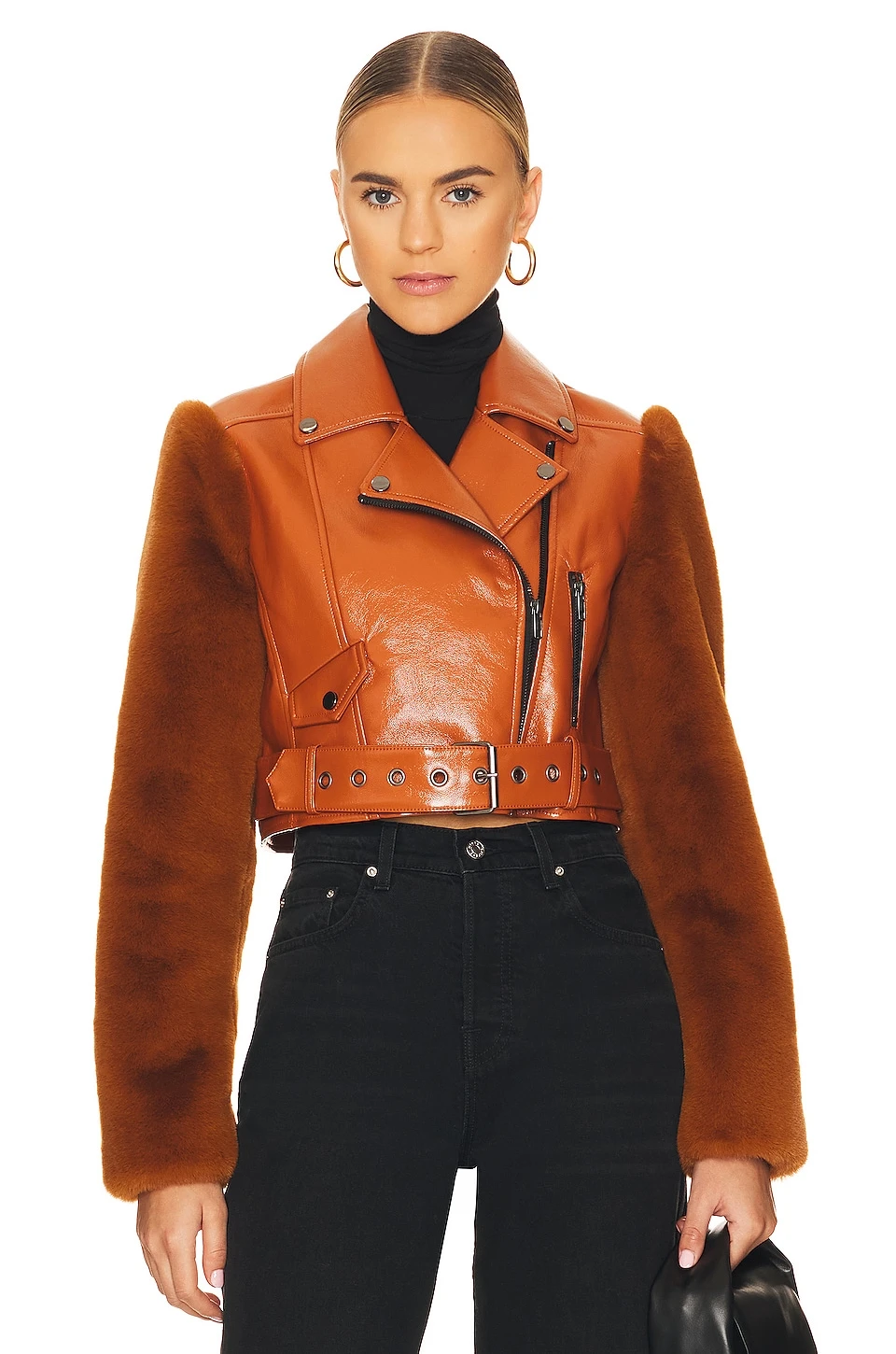 Camila Coelho Florencia Moto Jacket Caramel - Image 2