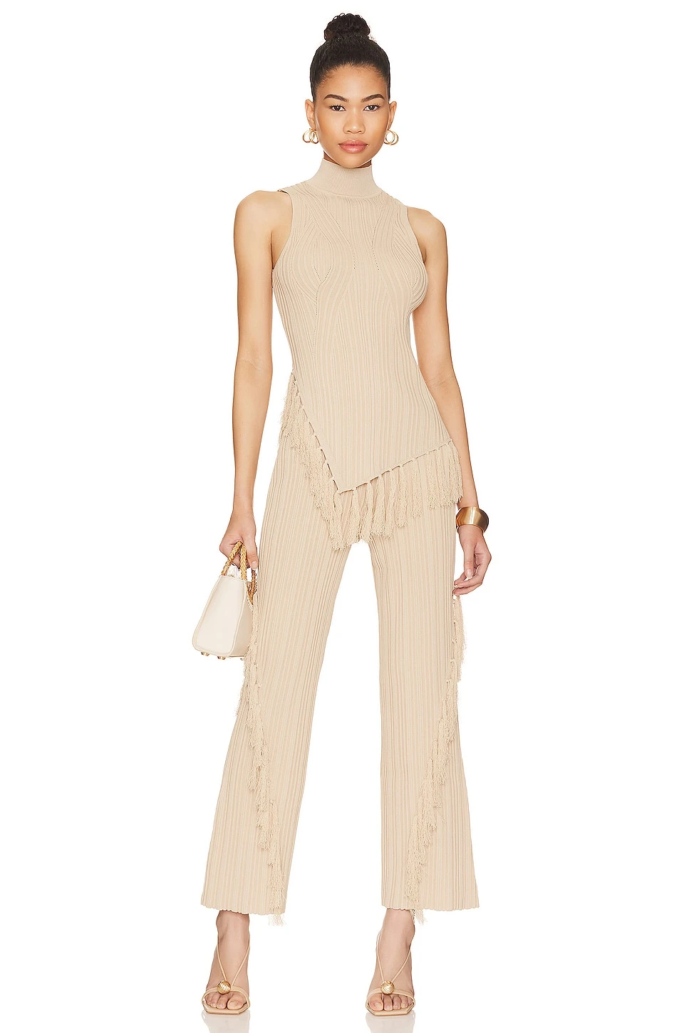 Cult Gaia PANTALON MAUDE KNIT Ecru - Image 4