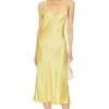 Deep V Multi Strap Midi Slip Dress Limoncello