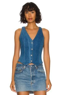 Ava Vest Dark Wash