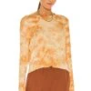 Silk Rib Loose Long Sleeve Crew Tee Golden Ionic