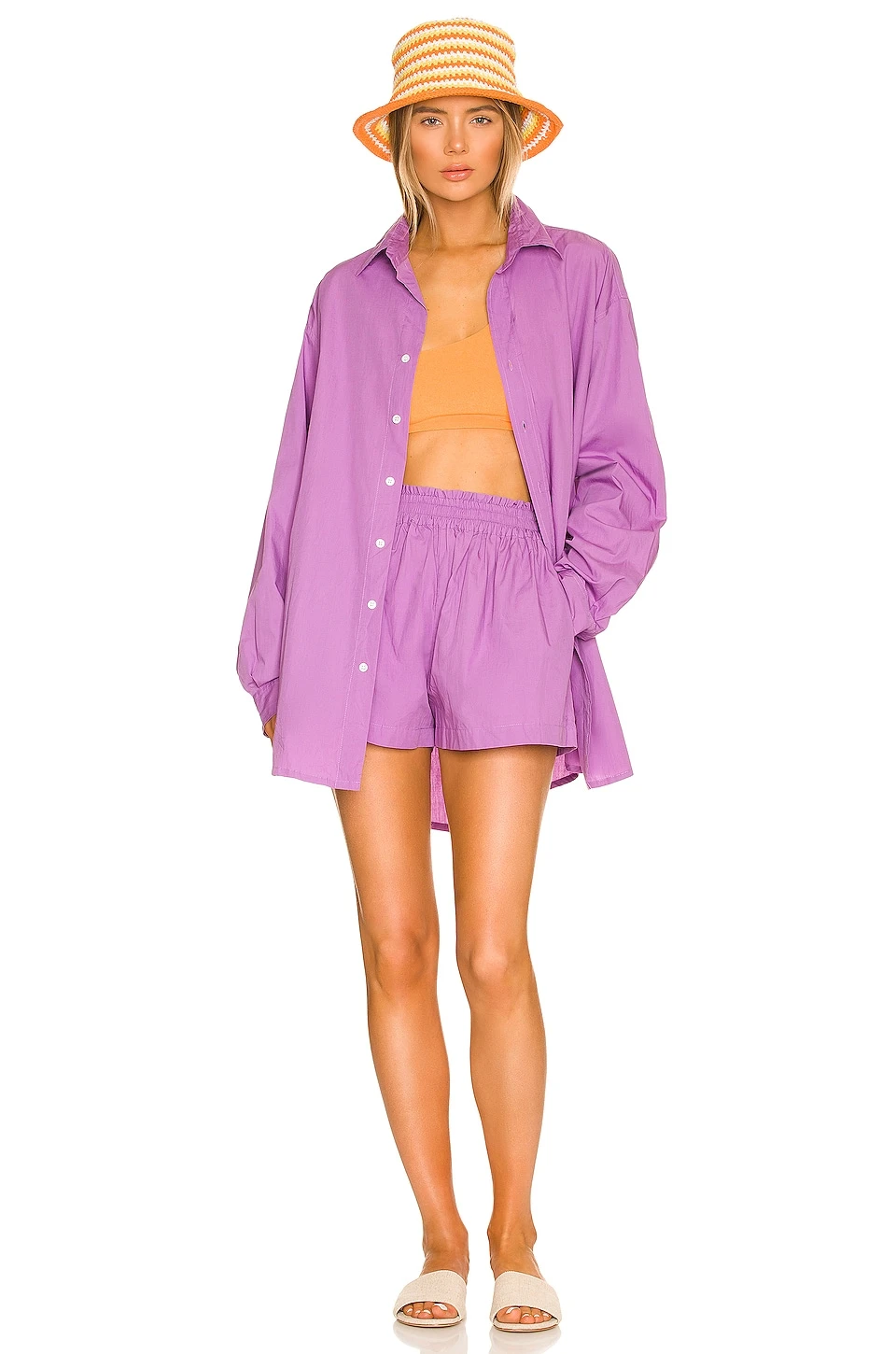 Faithfull The Brand Vega Shirt Dress Grape