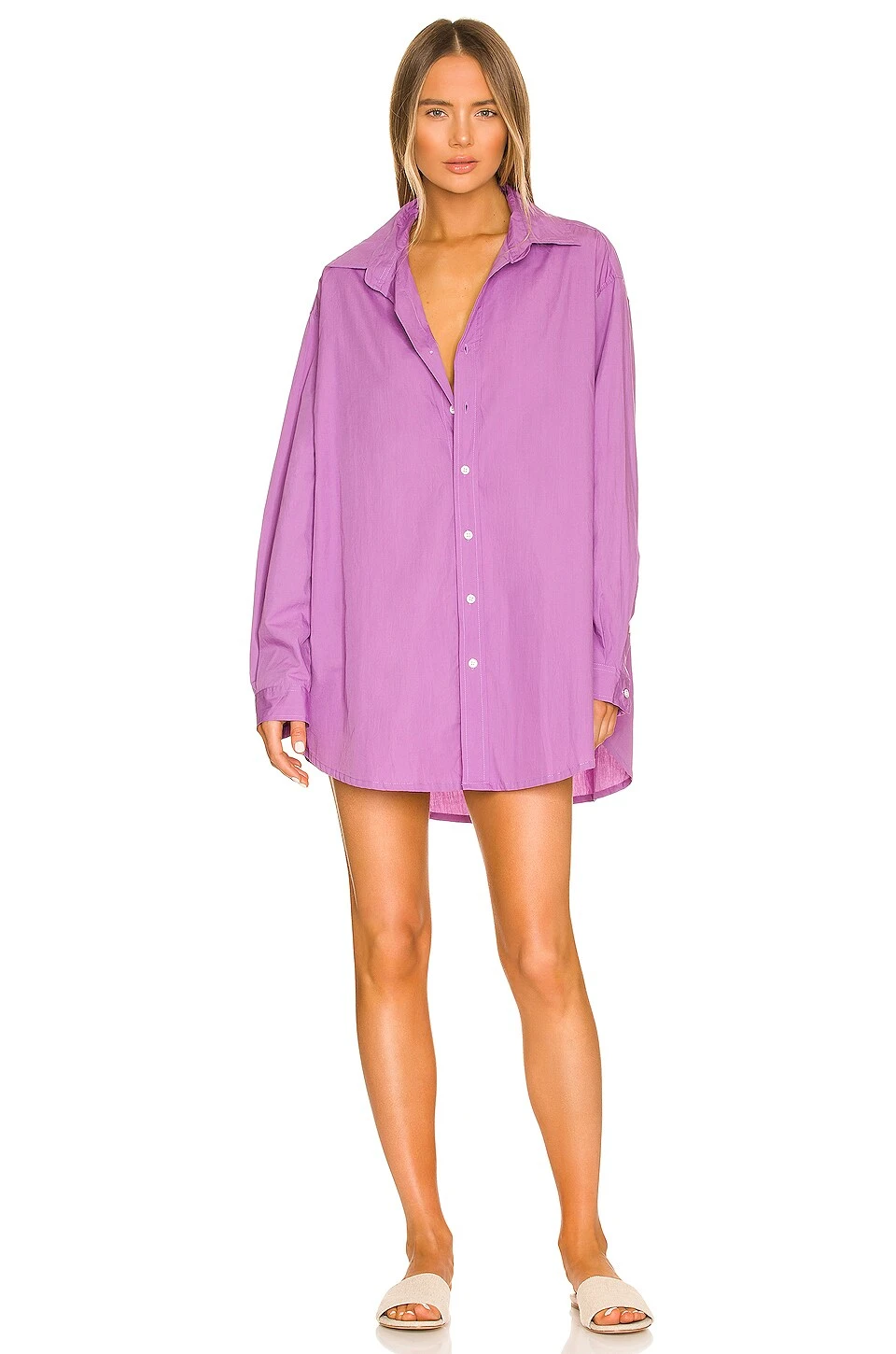 Faithfull The Brand Vega Shirt Dress Grape - Image 2
