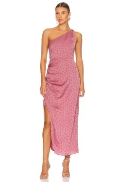 The Singles Table Dress Mauve Polka Dot