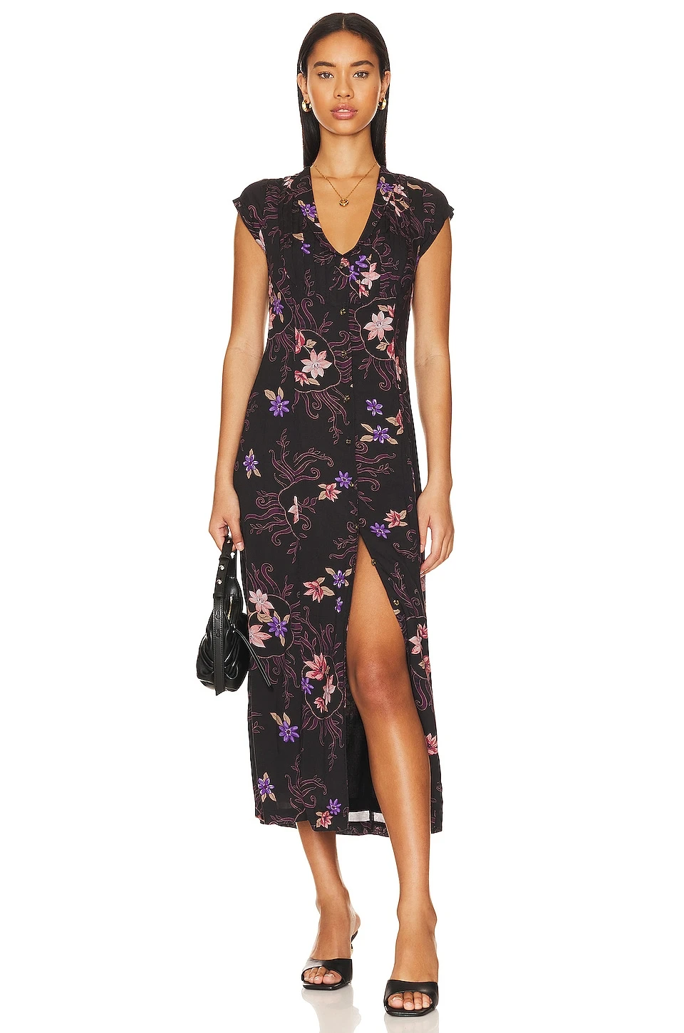 FREE PEOPLE Rosemary Printed Midi Ivory Combo - Image 4