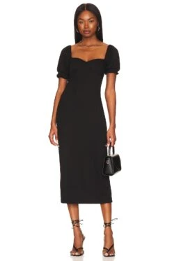 FREE PEOPLE Bel Air Midi Dress Black