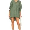 FREE PEOPLE Hannah Poplin Dress Army