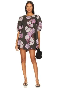 FREE PEOPLE Maye Poplin Tunic In Midnight Combo Midnight Combo