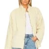 FREE PEOPLE Dolman Quilted Knit Jacket Vanilla Creme