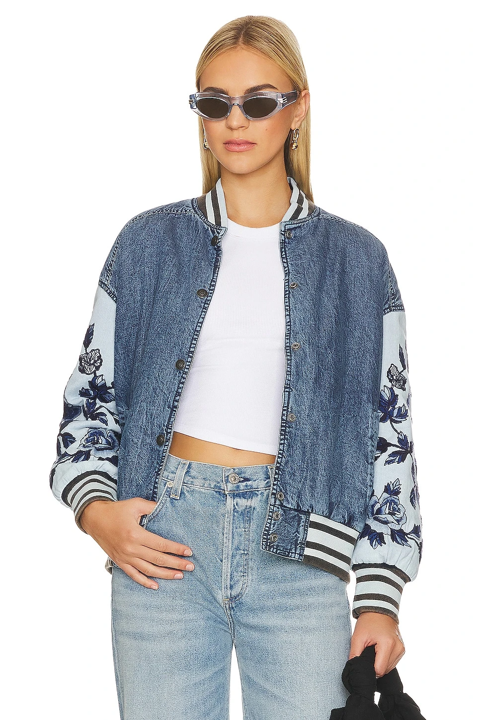 FREE PEOPLE Team Spirit Jacket Stone Blue