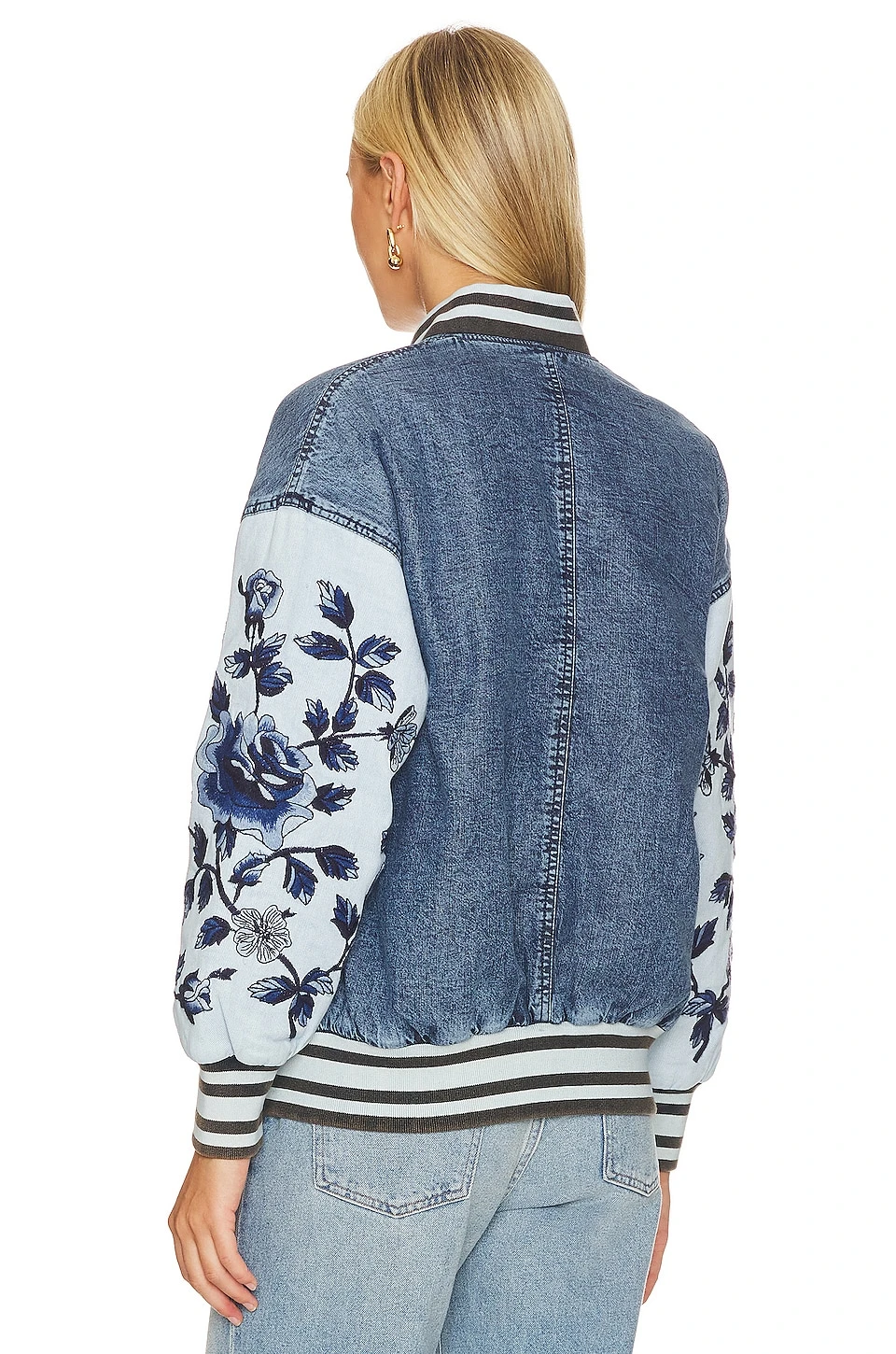 FREE PEOPLE Team Spirit Jacket Stone Blue - Image 4