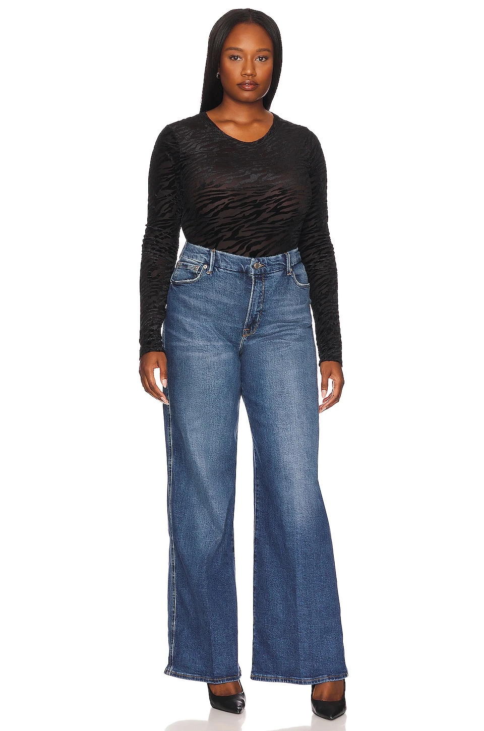 GOOD AMERICAN BODY PRINTED CREW Burnout Zebra - Image 10