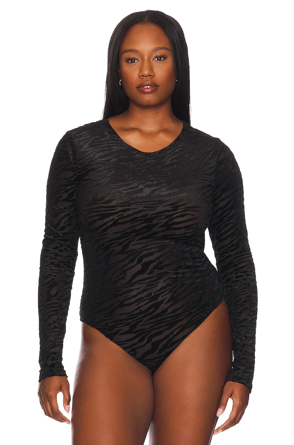 GOOD AMERICAN BODY PRINTED CREW Burnout Zebra - Image 4