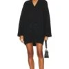 Roho V Neck Sweater Dress Black