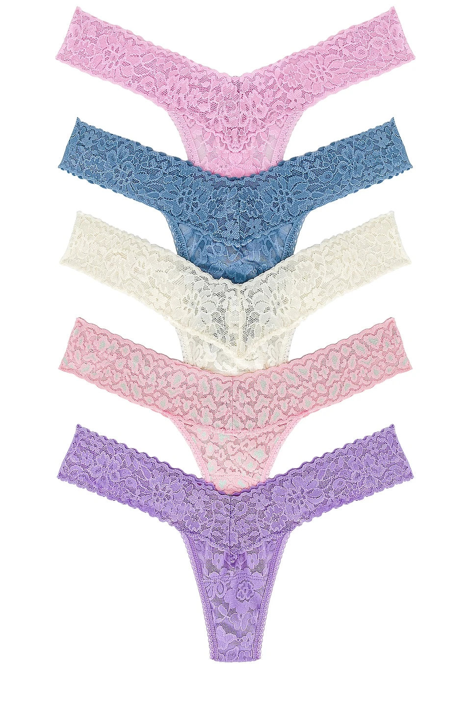 HANKY PANKY X REVOLVE Low Rise Thong 5-pack Monday Morning, Grey Mist, Moon Crystal, Fairy Dust, & Marshmallow