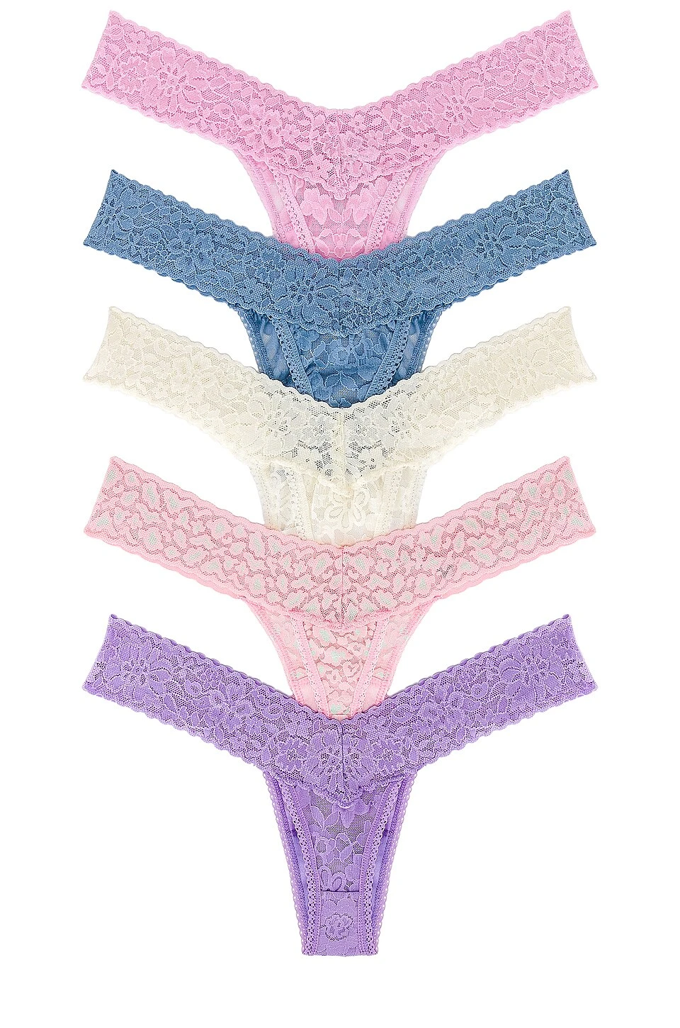 HANKY PANKY X REVOLVE Low Rise Thong 5-pack Monday Morning, Grey Mist, Moon Crystal, Fairy Dust, & Marshmallow - Image 2
