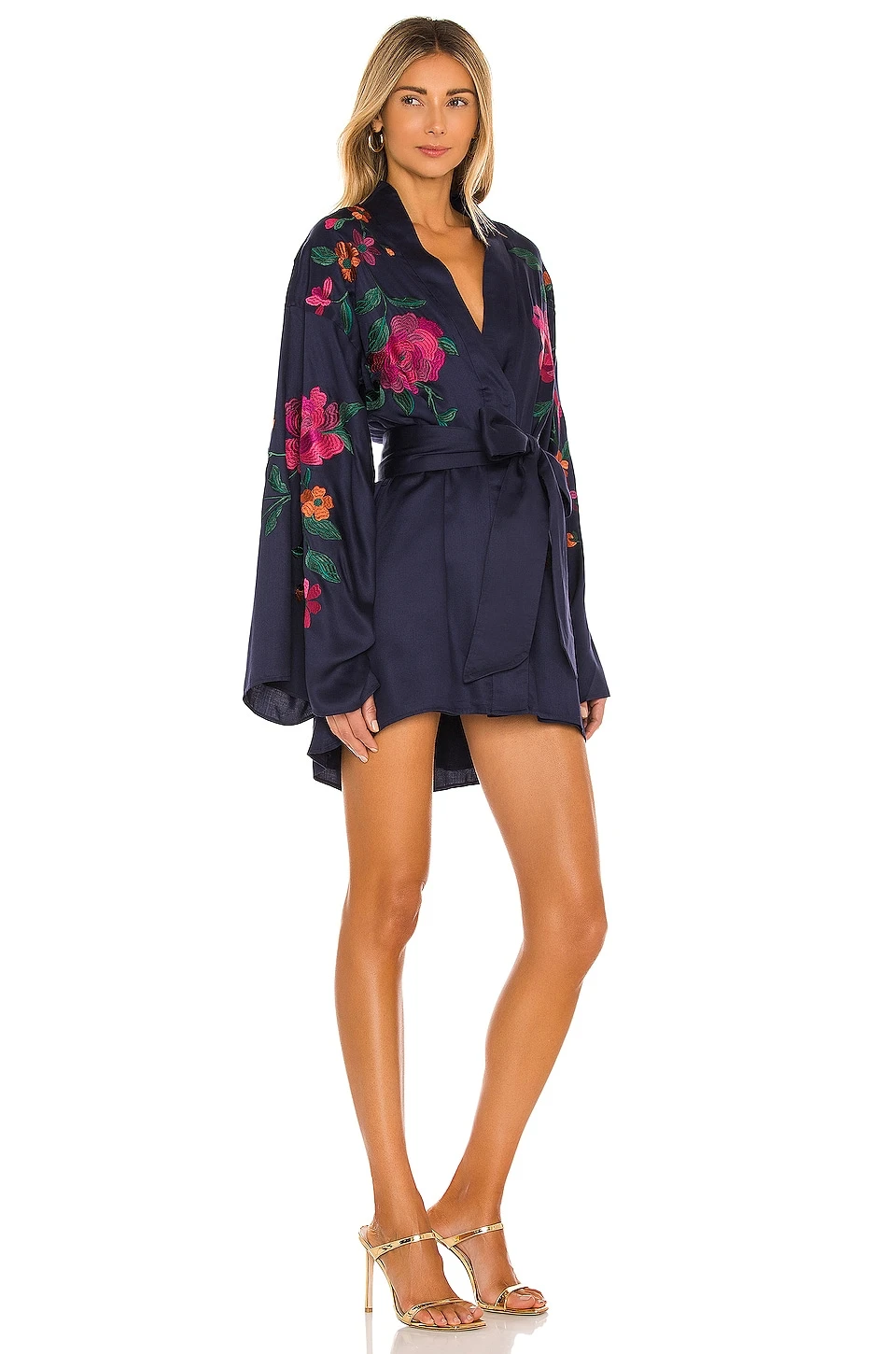 X REVOLVE Mika Kimono Mini Dress Navy - Image 2